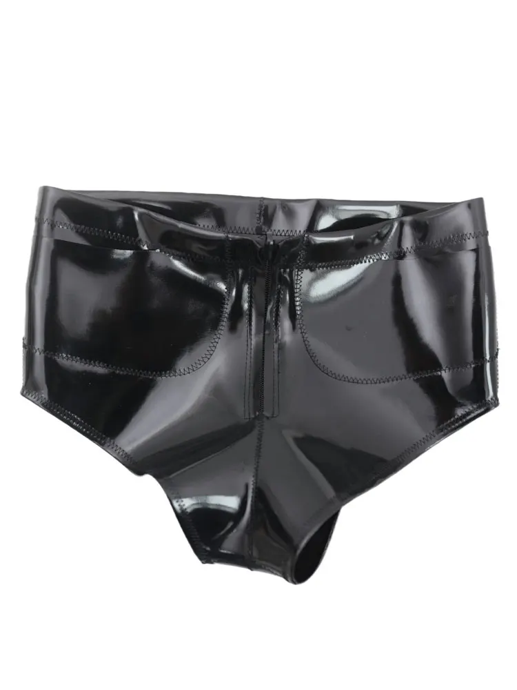 Fashion Cloth Latex Shorts Sexy PVC Shiny PU Faux Leather Women's Shorts Pocket Boxer Streetwear Woman Cloth Hot Pants Nightclub