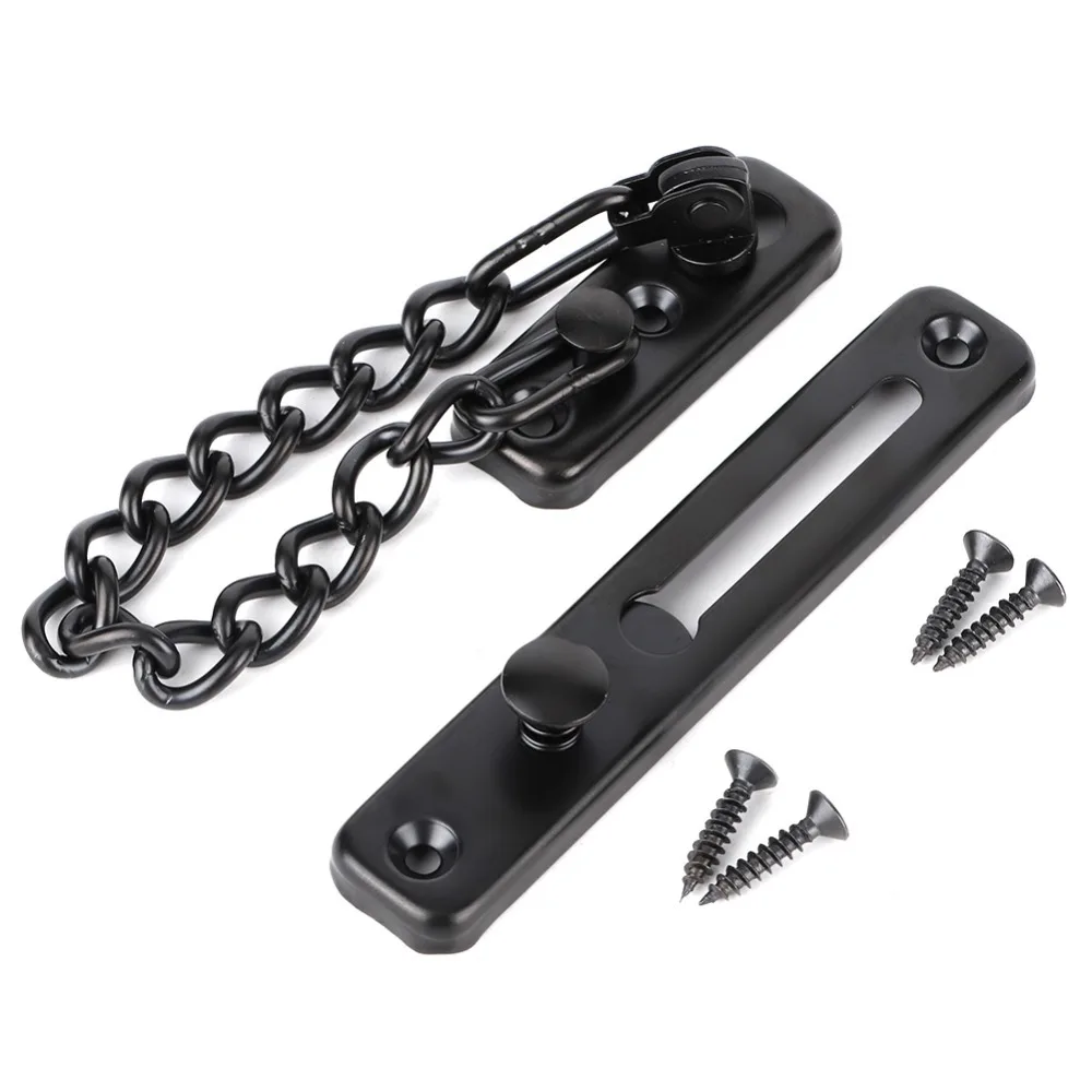 Stainless Steel Stainless Steel Door Security Chain Black, Silver, Antique Bronze Hotel Anti-theft Door Latch Lock