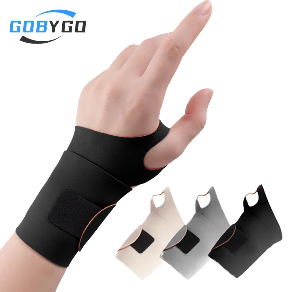 GOBYGO 1Pcs Adjustable Breathability Compression Wrist Brace Sprains Carpal Tunnel Pain Ultra-thin Elastic Wrist Support Unisex