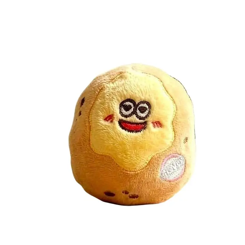Kawaii Stuffed Potato Plush Keychain Detachable Yellow Heart Cartoon Doll Backpack Pendant for Teens