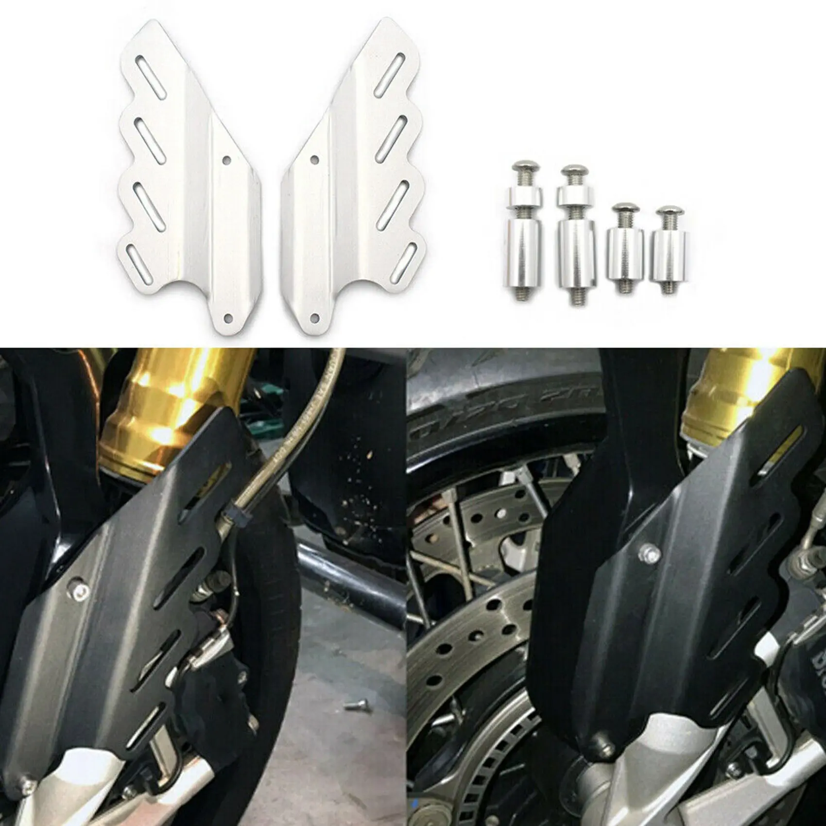 CNC Motorcycle Front Fork Tube Guard Cover Protection for-BMW R NINE T RNINET R9T 2014-2019 Fork Guard Decoration Silver