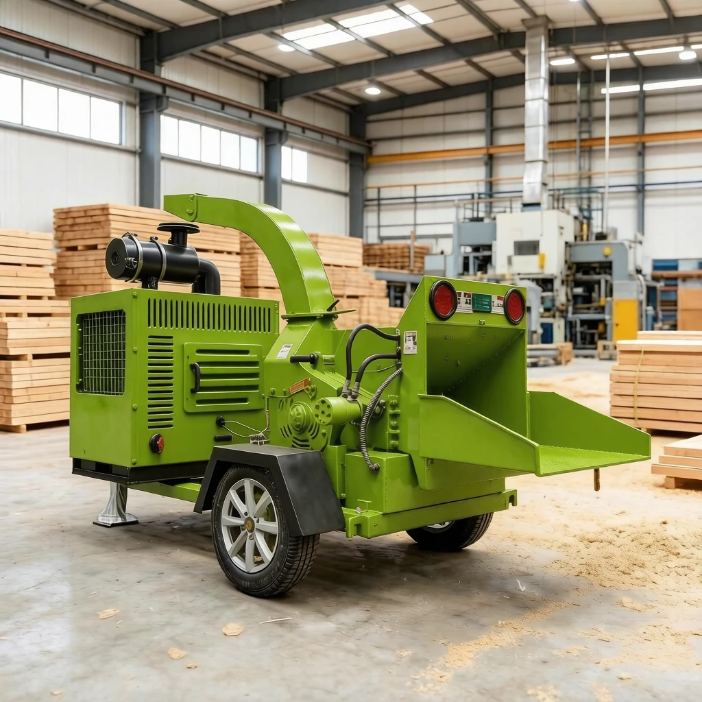 Garden Tree Branch Chipper Machine Leaf and Branch Shredder Trailer Mounted Wood Chipper Wholesale Price Industrial Wood Chipper