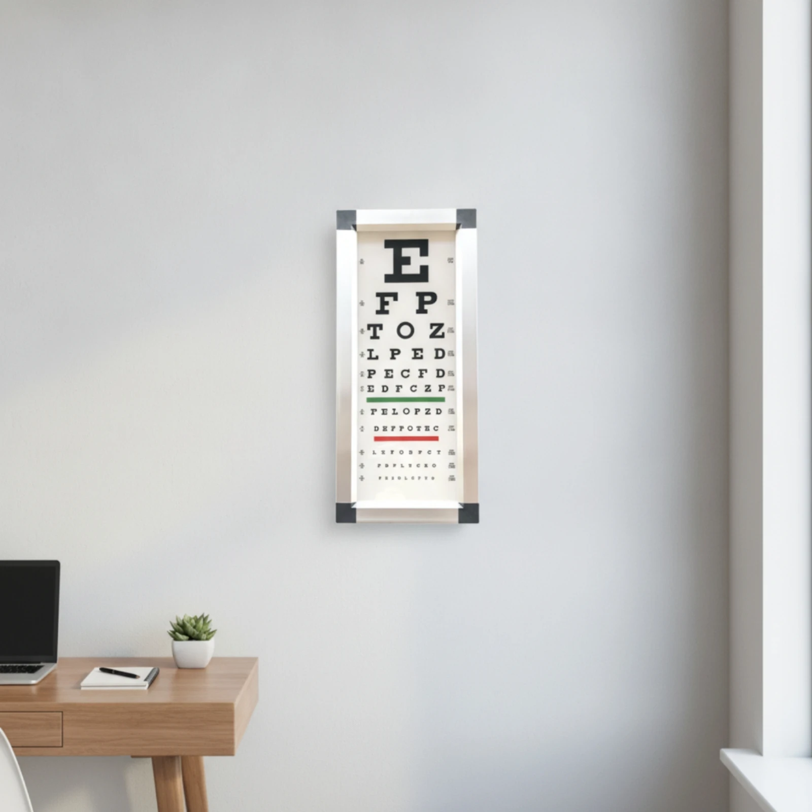 Eye Chart Light Box with red/green Sight Mark Wall-Mounted LED Eye Chart Light Box Vision Test Board Backlit Logarithmic
