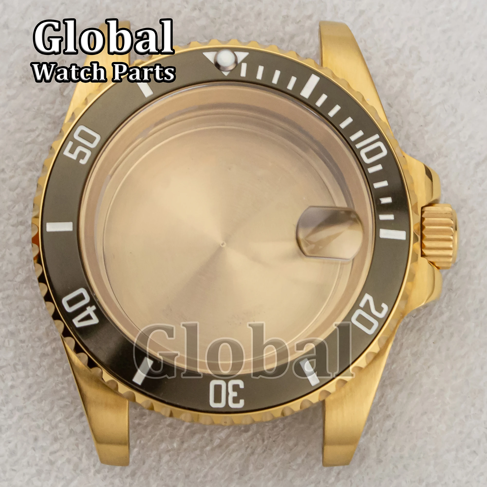 NH35 Case for SUB GMT Gold Stainless Steel Case Sapphire Glass Ceramic Bezel Modification Repair Watch Accessories Fit NH35 NH36