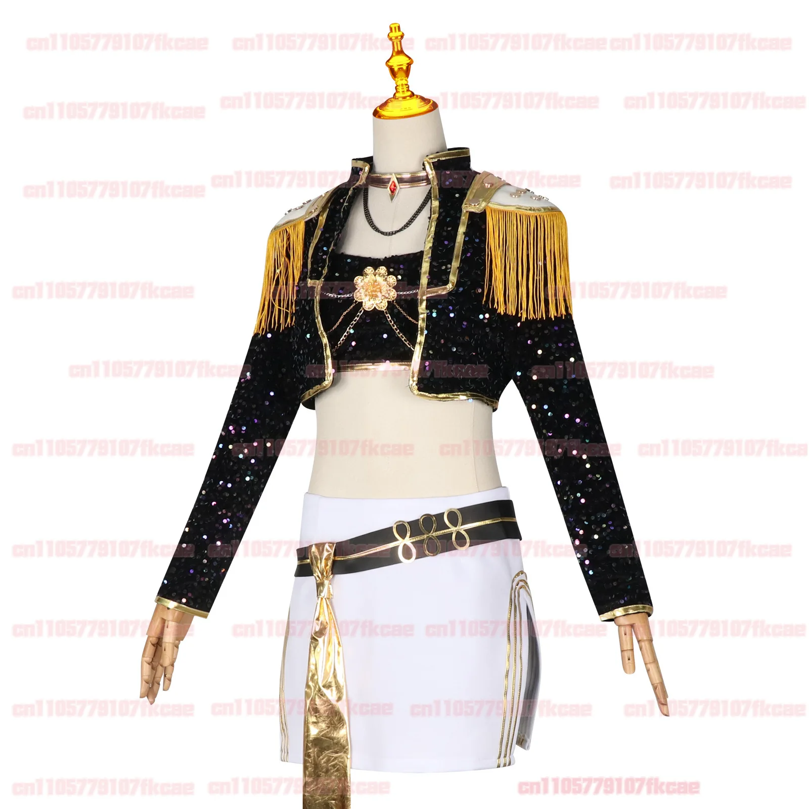 ハロウィン KPop デーモンハンターズ ルミ コスプレ衣装黒ベストショーツフルセットアニメガールステージパフォーマンス衣装カスタムメイド