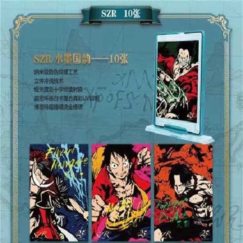 Hurtownie jeden kawałek kolekcja karty japoński 25 rocznica rzadko Anime Cartas Luffy Roronoa Sanji Nami TCG karty do gry prezent