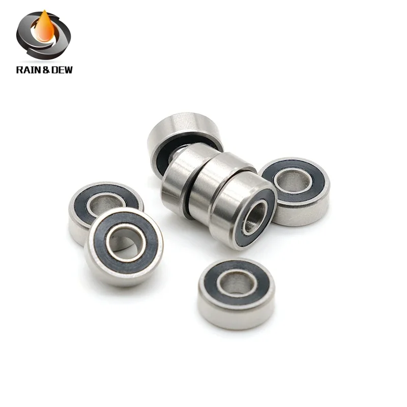 MR104RS Bearing 10PCS 4x10x4 mm ABEC-7 Hobby Electric RC Car Truck MR104 RS 2RS Ball Bearings MR104-2RS Black Sealed