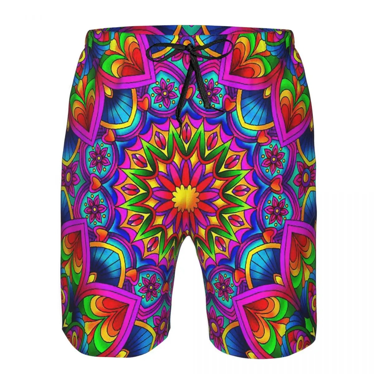 Psychedelic Summer Color Mandala Print Trunks Beach Board Shorts Casual Quick Dry Swim Summer Men Pants