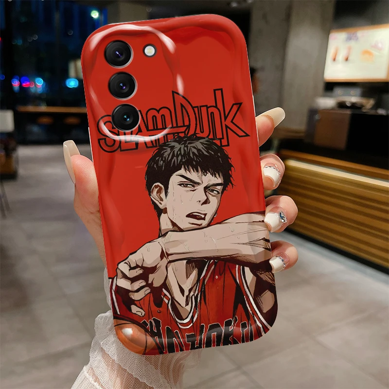 Slam Dunk Animation für Samsung S24 S23 S21 S20 Ultra Plus Fe A73 A72 A71 A51 A31 A05s A05 A04 5g Welle Öl Back Phone Case