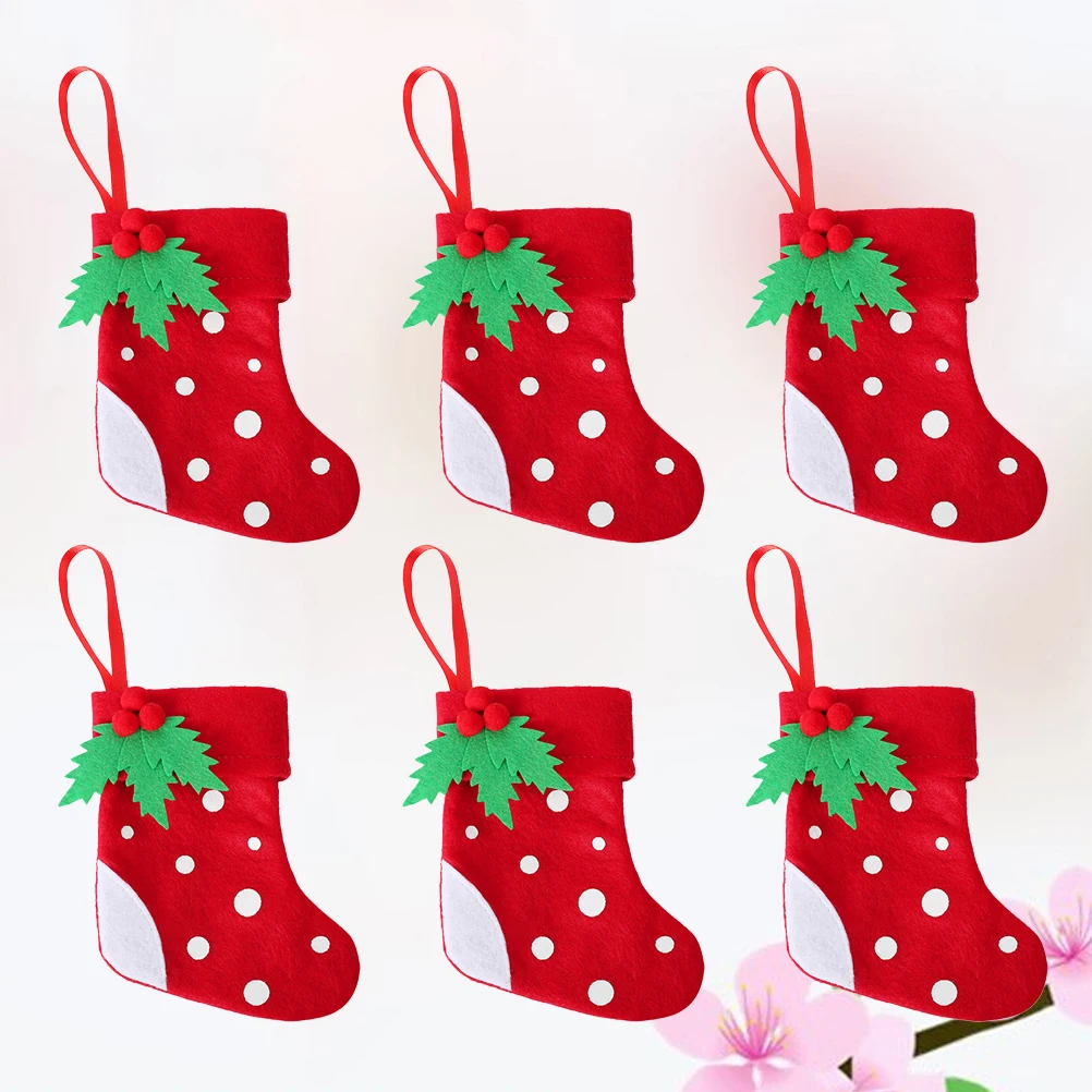 

6 Pcs Goodies Bag Christmas Tableware Bags Candy Cutlery Silverware for Holder Child