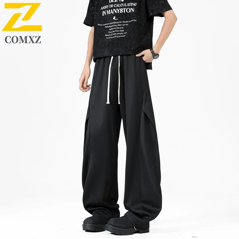 

Men American Style Knit Wide-Leg Pants Summer Breathable Windproof Trousers Loose Fit Comfort Stretch Streetwear Outdoor Fishing