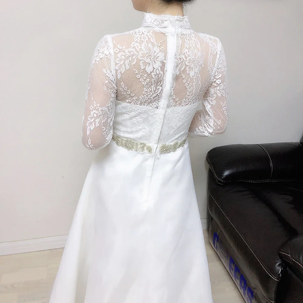 Süße Erinnerung weiße Brautkleider Mädchen Roben Prinzessin bodenlangen A-Linie Organza Vestido de Noiva Mode Brautkleid