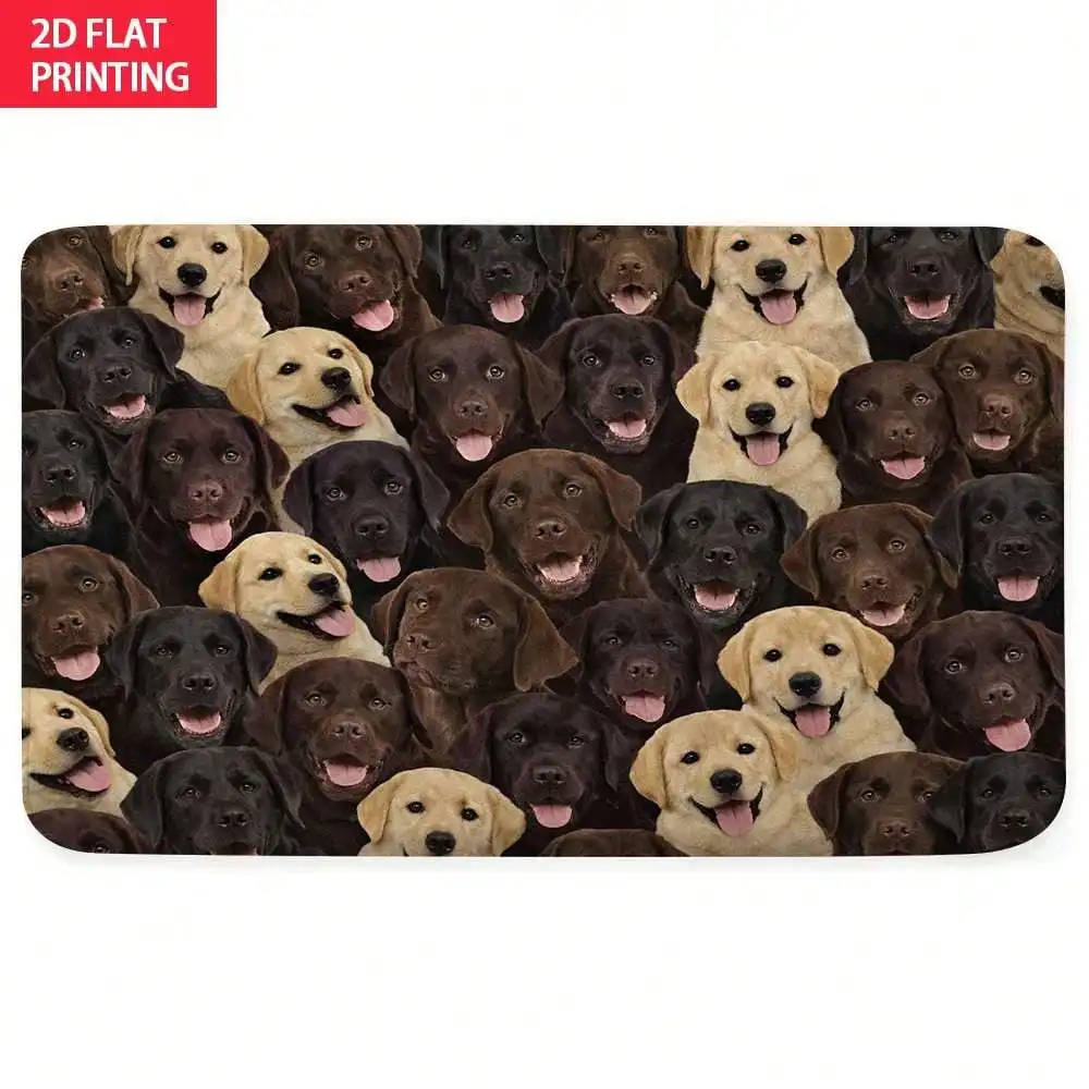 Labrador Retriever Rug Suitable For Bathroom, Kitchen & Entryway - Non-Slip Water Absorbent Floor Mat With Adorable Labrador Puppy, Washable Soft Suitable For