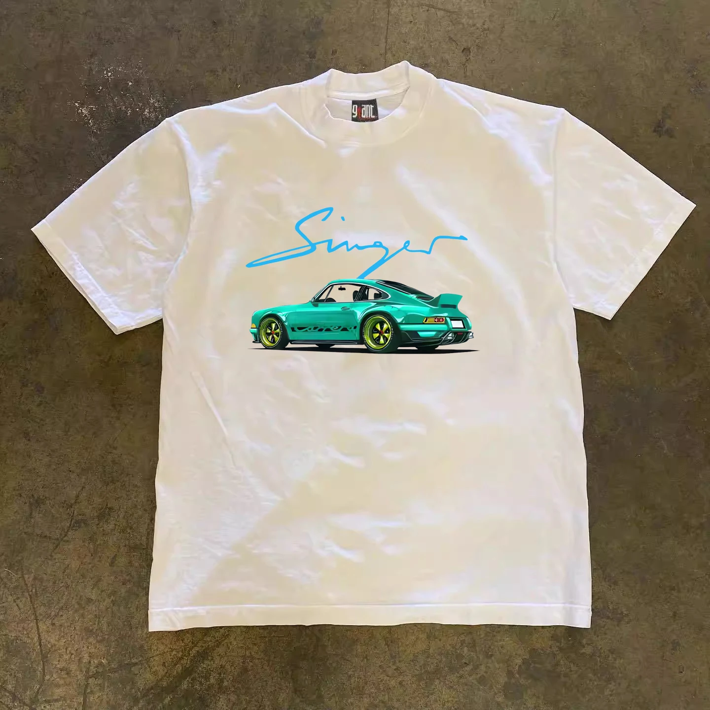 

BuettiKer American Summer Retro Street Sports Car Niche Design Cotton Printed Short-sleeved T-shirt Men's and Women's Tops