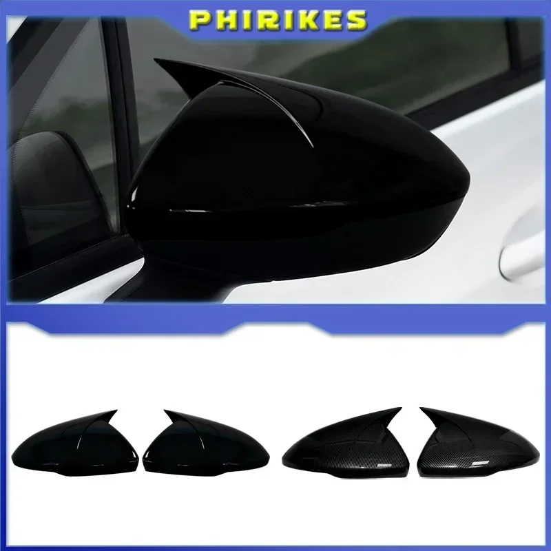 

For Chevrolet Cruze 2017-2019 Car Rearview Side Mirror Cover Wing Cap Horn shape Carbon fiber Look