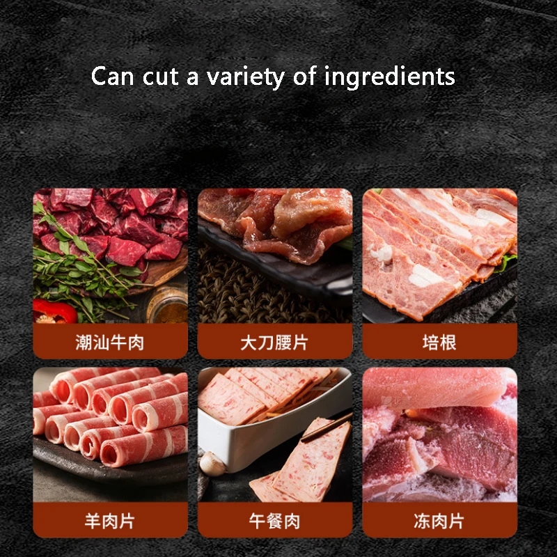 Fresh Meat Slicer Automatic Electirc Adjustable Thickness 220V Fresh Beef And Mutton Frozen Small Stainless Steel Meat Slicer image 6