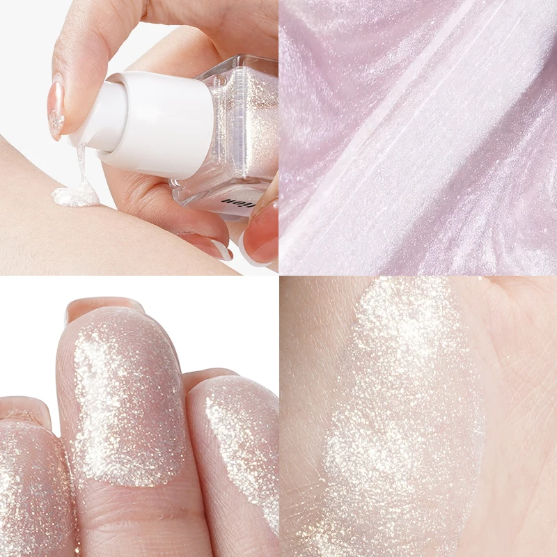 Błyszczący olejek do ciała na festiwal - Błyszczyk w płynie w kolorze różowego złota, długotrwały, błyszczący krem nawilżający, naturalny rozświetlacz do twarzy i ciała