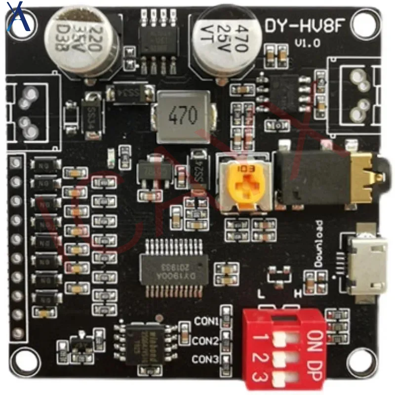 

DY-HV20T/HV8F12V/24V power supply10W/20W Voice playback module supporting Micro SD card MP3 music player for Arduino