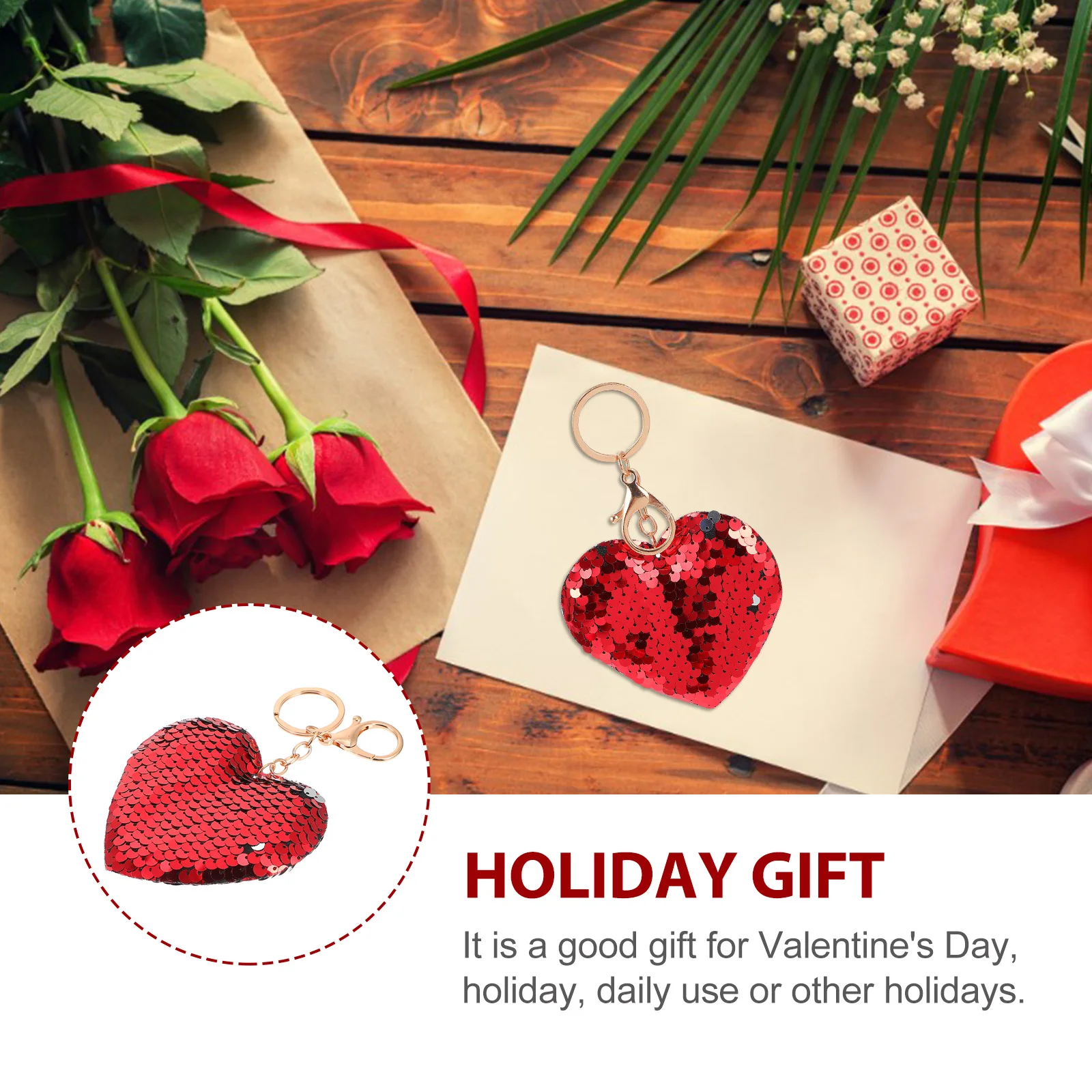 

24Pcs Heart Keychain with Glitter Sequins Flip Style Pendants for Backpack Car Key Hanging Decor Hanging Ornaments