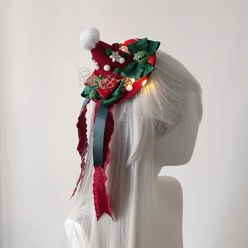 

Lolita Girl Hair Accessories Teacup Small Hat Palace Rococo Style Spanish Flat Hat Children Girl Princess Christmas Hat Hairpin