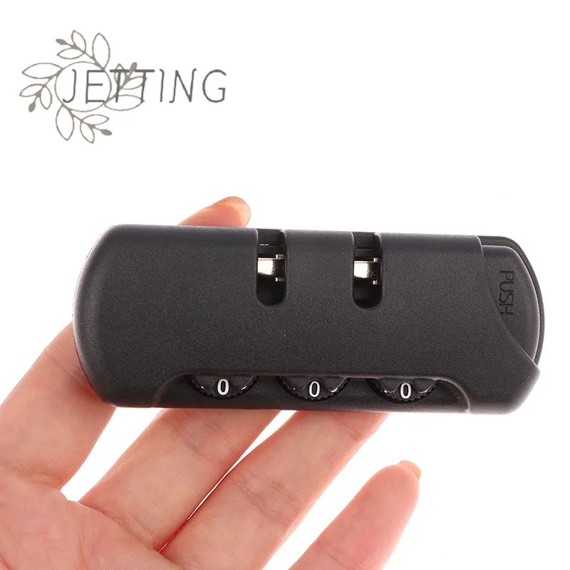 Hot For Travel Luggage Suitcase Code Anti-theft Fixed Lock Pull Chain Bag Accessories Black Plastic 3 Digit Combination Padlock