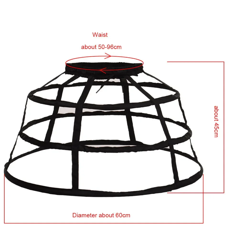 الفتيات 3 الأطواق كرينولين قفص صخب ثوب نسائي المرأة قابل للتعديل السلة لفستان