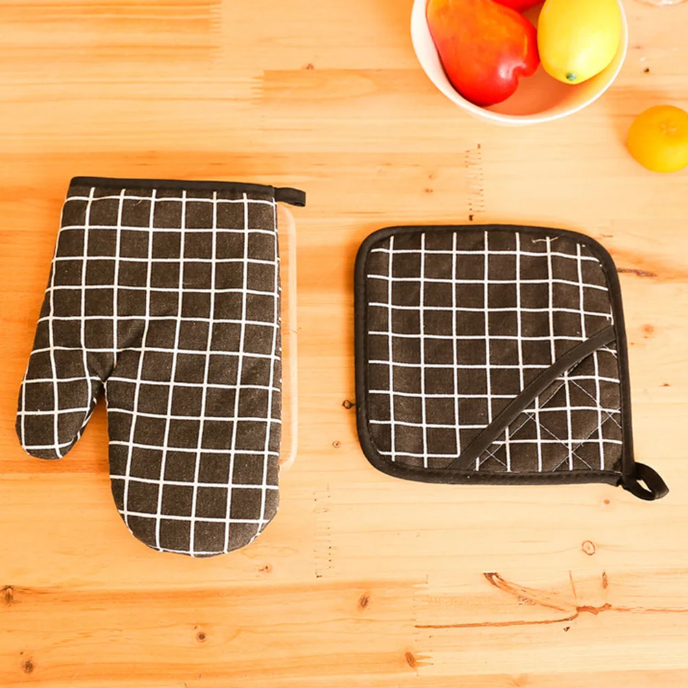 

4Pcs Heat Resistant Gloves Oven Mitts Microwave Pad Kitchen Supplies Cold Proof Anti Steam Scald Safe Storage Easy