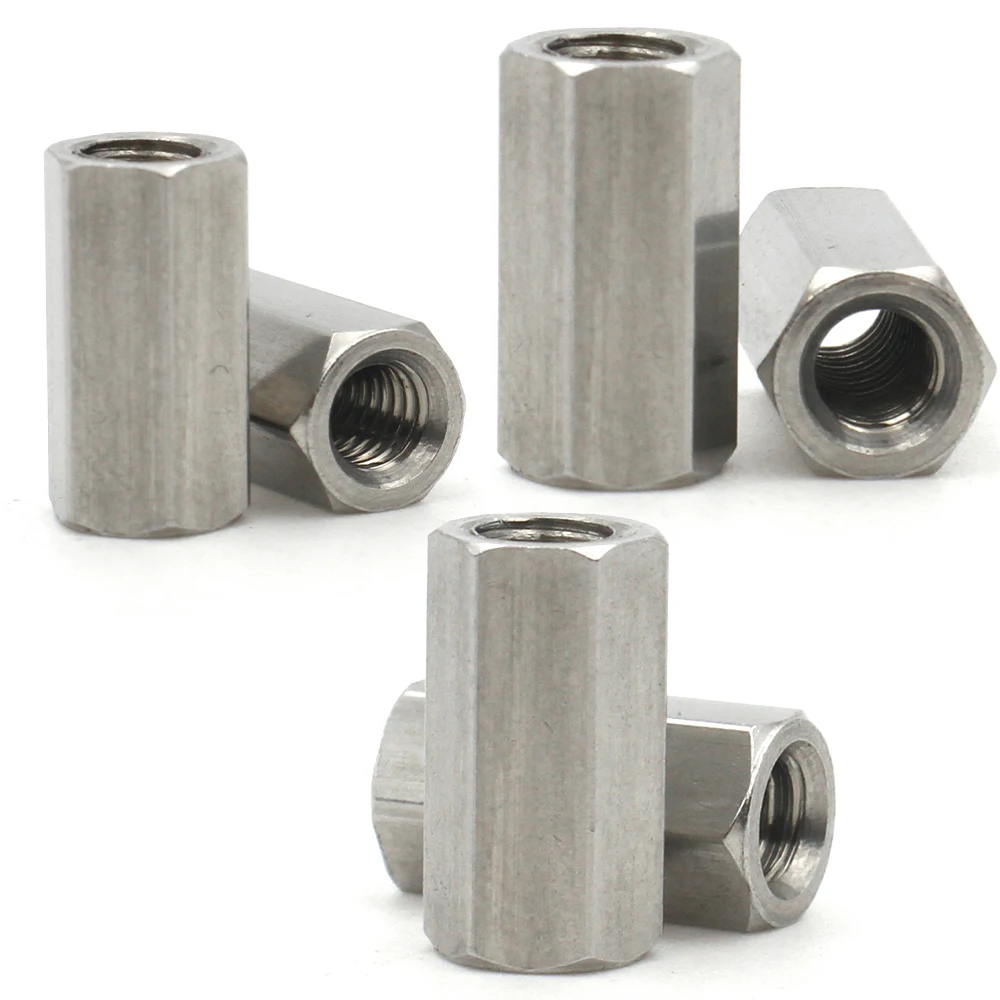 2/5/10pcs M2 M2.5 M3 M4 M5 M6 M8 M10 M12 304 Stainless Steel Long Rod Coupling Hex Nut Bolt Hex Standoff Spacer Hollow Bolt