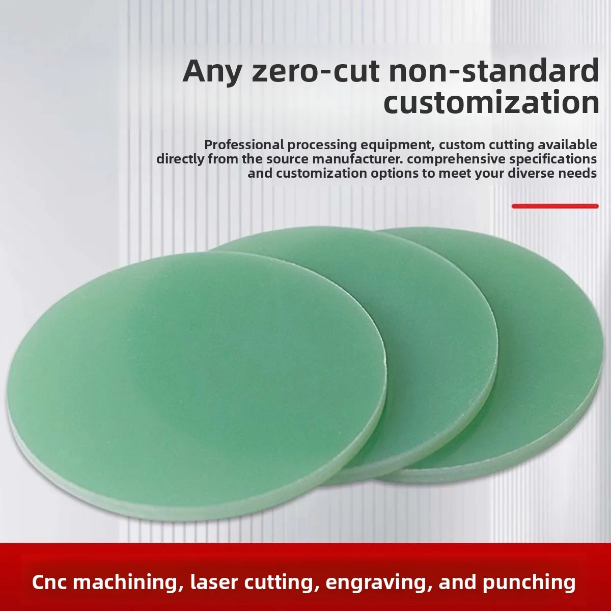 

Diameter20mm -70mm High Temperature Resistant Insulation Disc FR4 Fiberglass Board, Water Green Epoxy Resin Circular Board