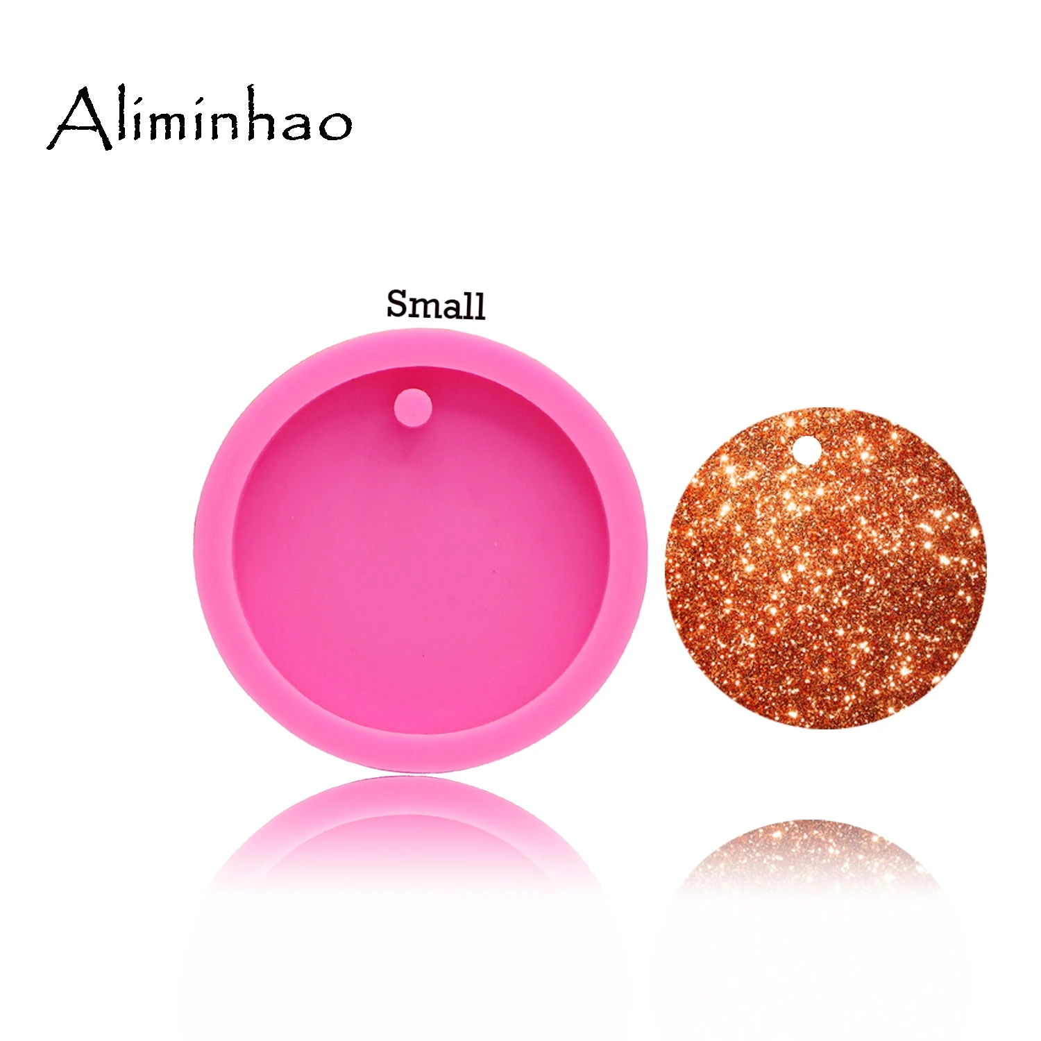 DY0079 50mm/75mm shiny Round Circle With Hole Disk Keychains silicone mold for Key chain Pendant clay DIY Resin mold 2
