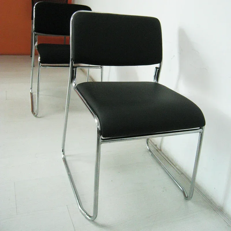 Armless conference chair black minimalist mesh office