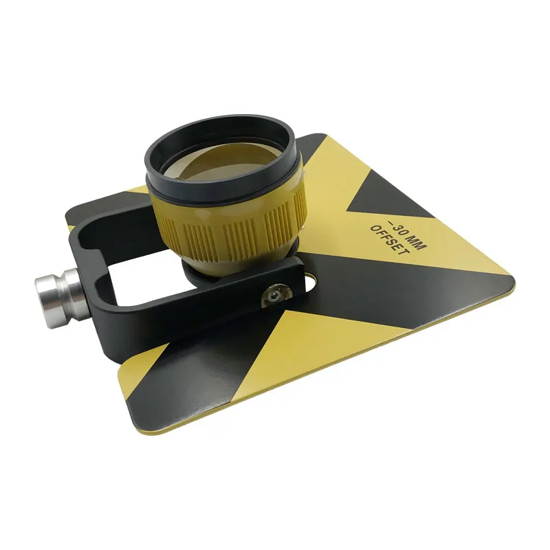 Yellow Single Prism Compatible For Top-con Total Station Surveying Constant -30/0mm 5/8x11 Female Thread Metal Holder