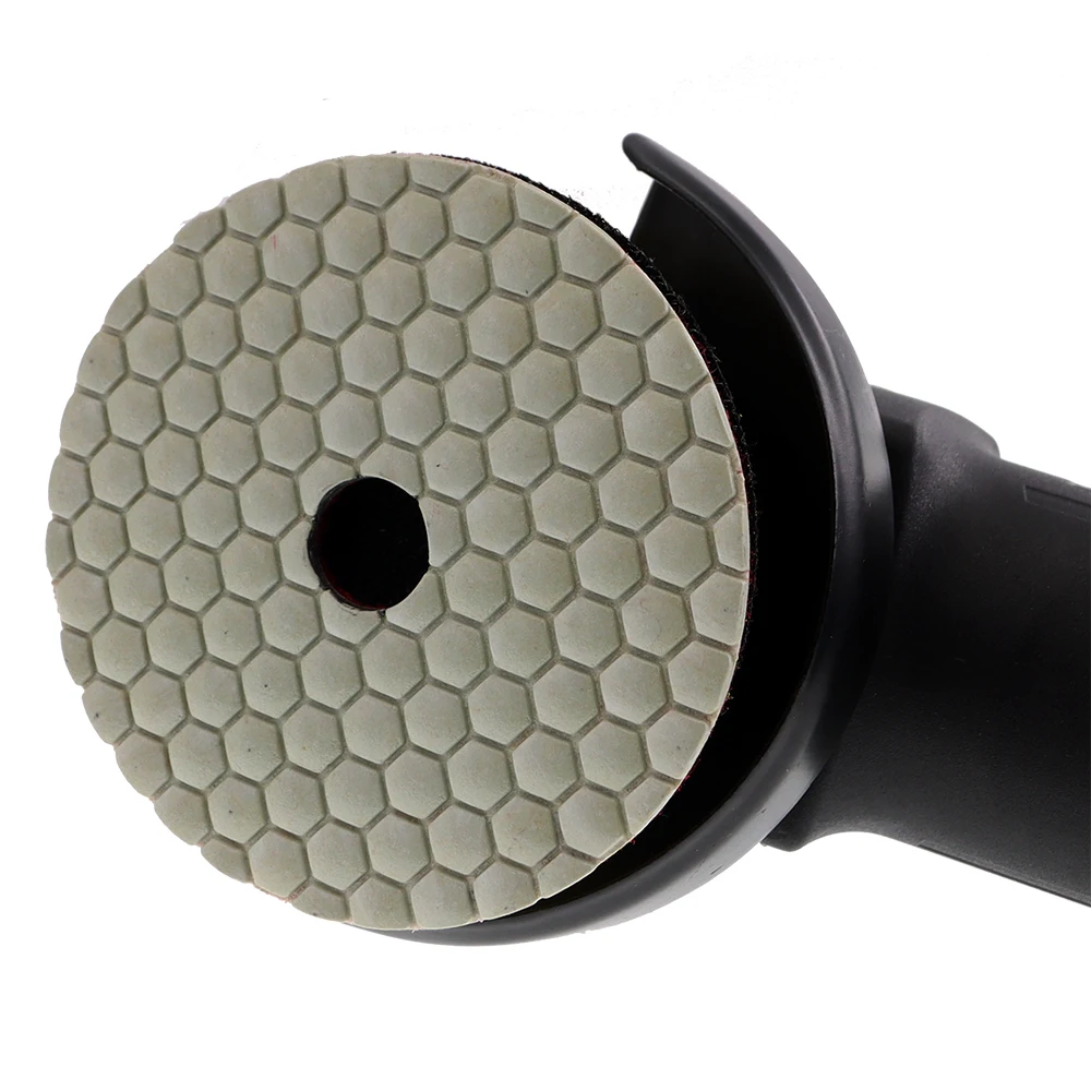 Imagem -05 - Conjunto Polegada Almofada de Polimento a Seco Afiada 100 mm Flexível Diamante Polimento Almofadas para Granito Pedra Mármore Concreto Lixar Disco Peças
