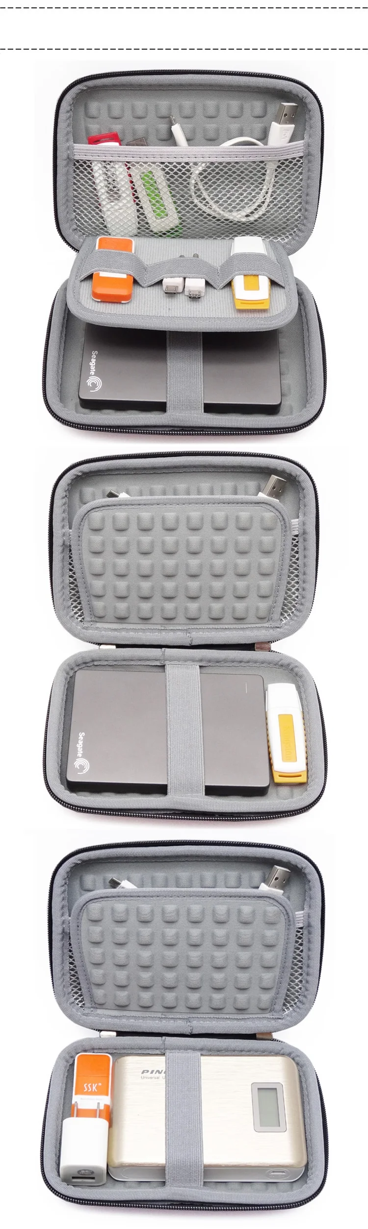 حقيبة منظم لملحقات القرص الصلب الخارجي لمحركات الأقراص الصلبة مقاس 2.5 بوصة، رقمية أسترن، توشيبا، سيجيت، بنك الطاقة