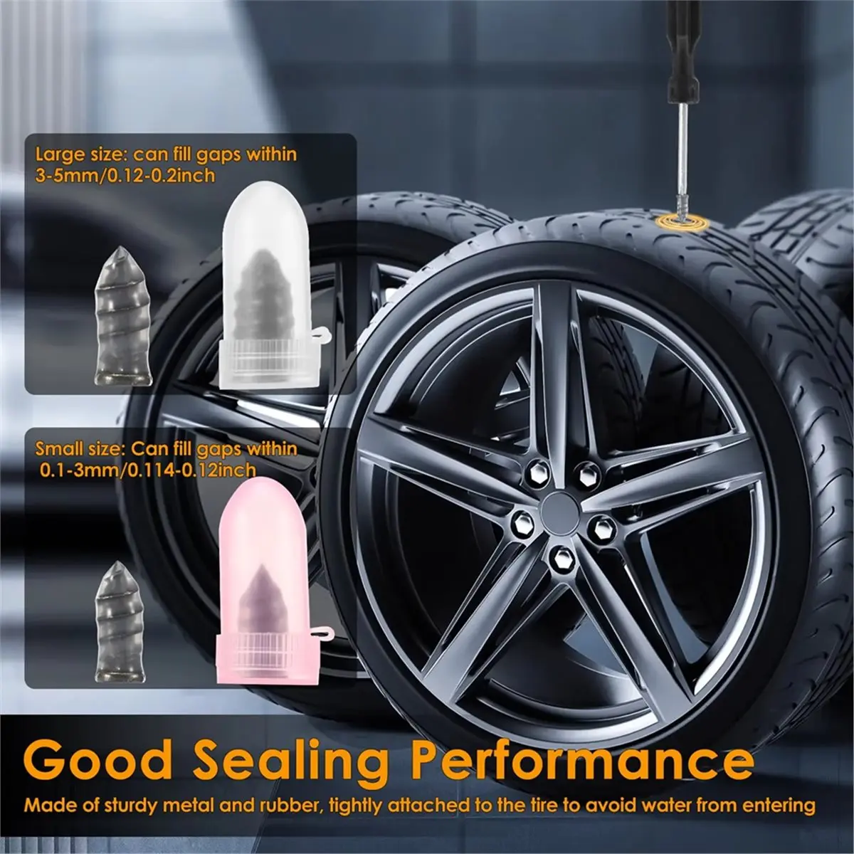 Multi-use Gear 120 PCS Tire Repair Rubber Reliable Tire Plug Kit with 2 Screwdriver Type Tyre Repair for Car Motorcycle
