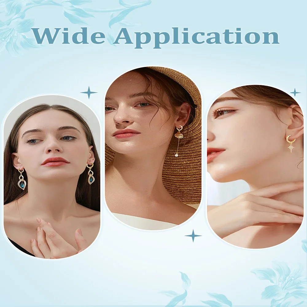 1 مجموعة 20 قطعة النحاس Huggie هوب القرط النتائج مع حلقة 14.5x11.5x2.5 مللي متر ثقب: 1.8 مللي متر دبوس: 0.7 مللي متر #4