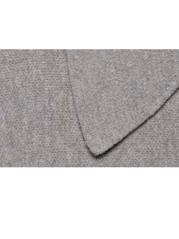 HH Mulheres Outono Casual Saia Ternos Assimetria Flip Collar Mangas Compridas Pulôver Suéter + Cintura Elástica Saia Midi de Malha