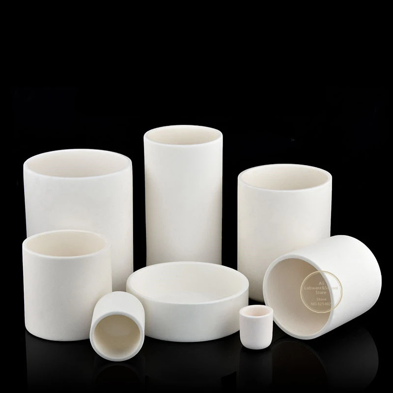 1pcs Lab 5ml to 1000ml cylindrical Corundum crucible 99% alumina Ash crucible High temperature resistance 1600 degrees