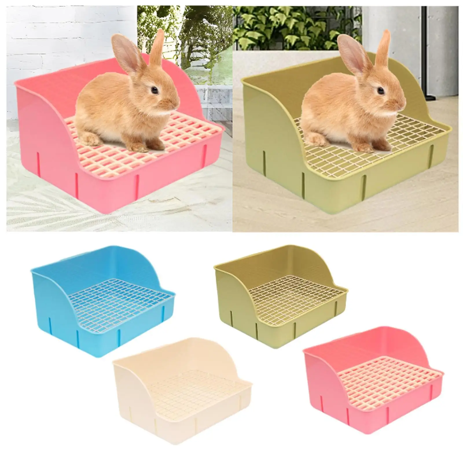 Rabbit Litter Box Anti Splashing Potty Trainer for Guinea Pigs Bunny Ferrets