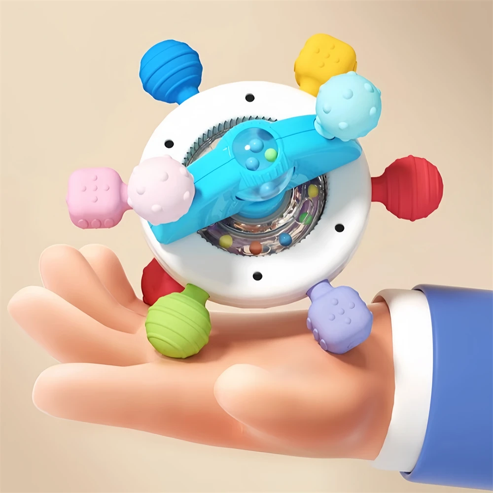 

Baby hand-held ball rattle, baby teething pad 0+ baby toy, emotional comfort baby, colorful sensory toy