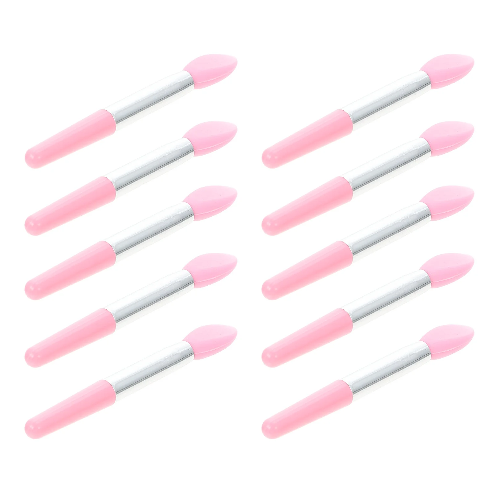 10 Stuks Siliconen Lippenborstel Ultrazachte Kop Antisliphandvat Oogmake-up Borstel Applicator Lippenstift Oogschaduw Crème Make-up