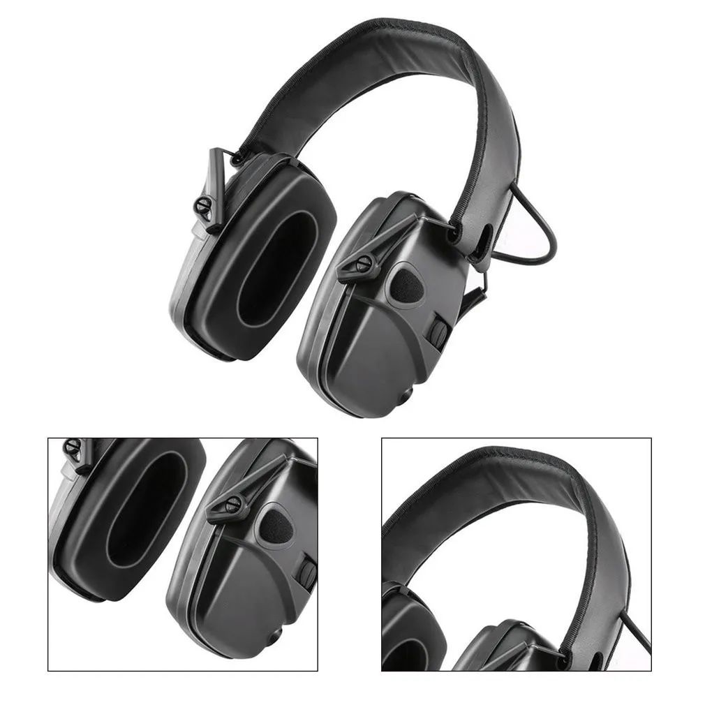 Sports Outdoor Electronic Shooting Headset Noise Cancelling Tactical Headset Folding Pickup Earbuds Earphone Noise Protection