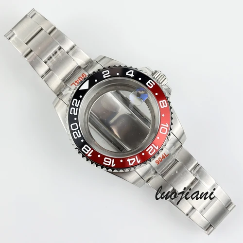 Imagen 2 del producto Caja NH35 de 40mm de alta calidad y pulsera de ostras, cristal de zafiro para movimiento NH34 NH35 NH36, esfera de 28,5mm, caja de reloj Submariner Gmt