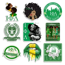 30pcs/Lot Iota Phi Lambda Sorority Green Resin Planar Clear Acrylic Glitter Acrylic For DIY Gift Crafts Accessories