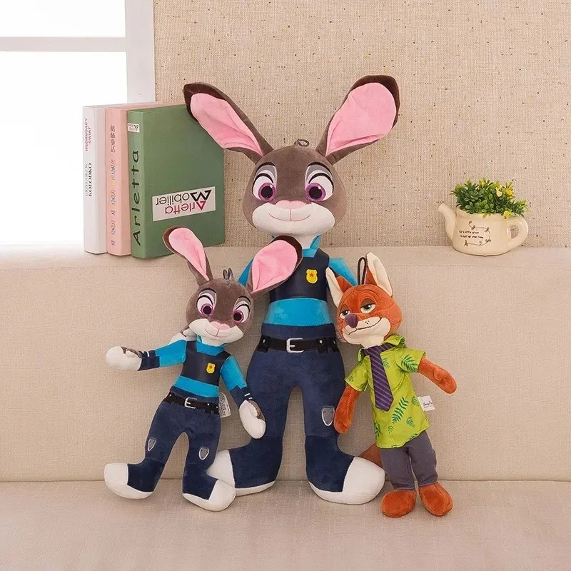 Disney @ dibujos animados Anime película Zootopia juguete de peluche zorro Nick Wilde conejo Judy Hopps muñeca animales de peluche suaves juguetes niños regalos de navidad!