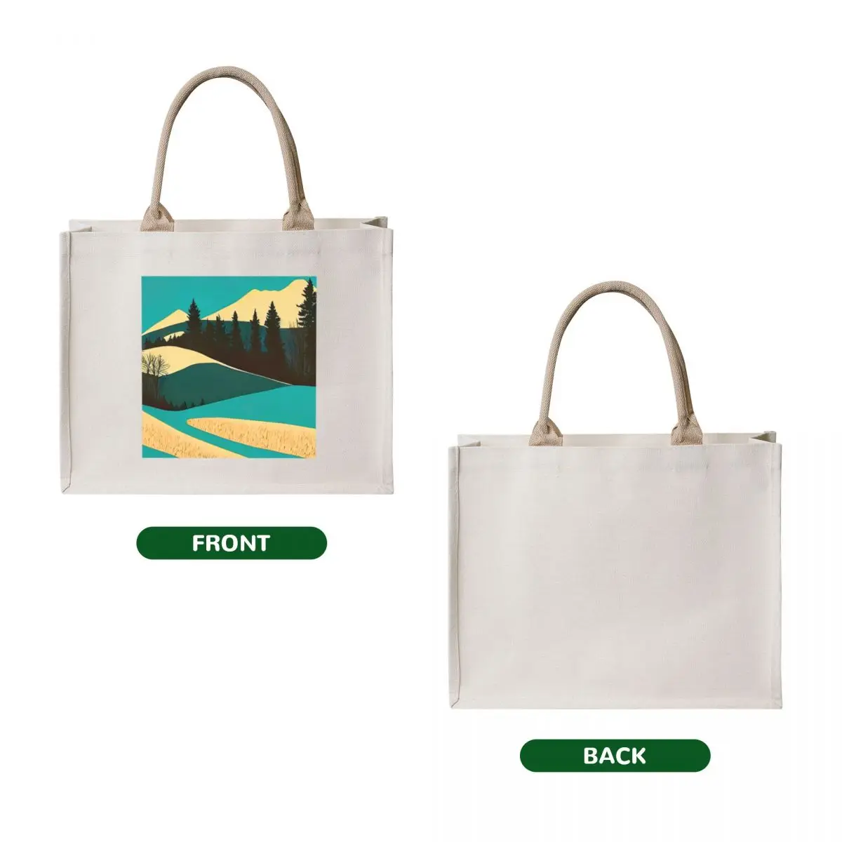 Serene Slopes: Abstract Mountain Landscape Tote Bag Portable shopping bag bags woman 2025 Customizable tote bag large tote
