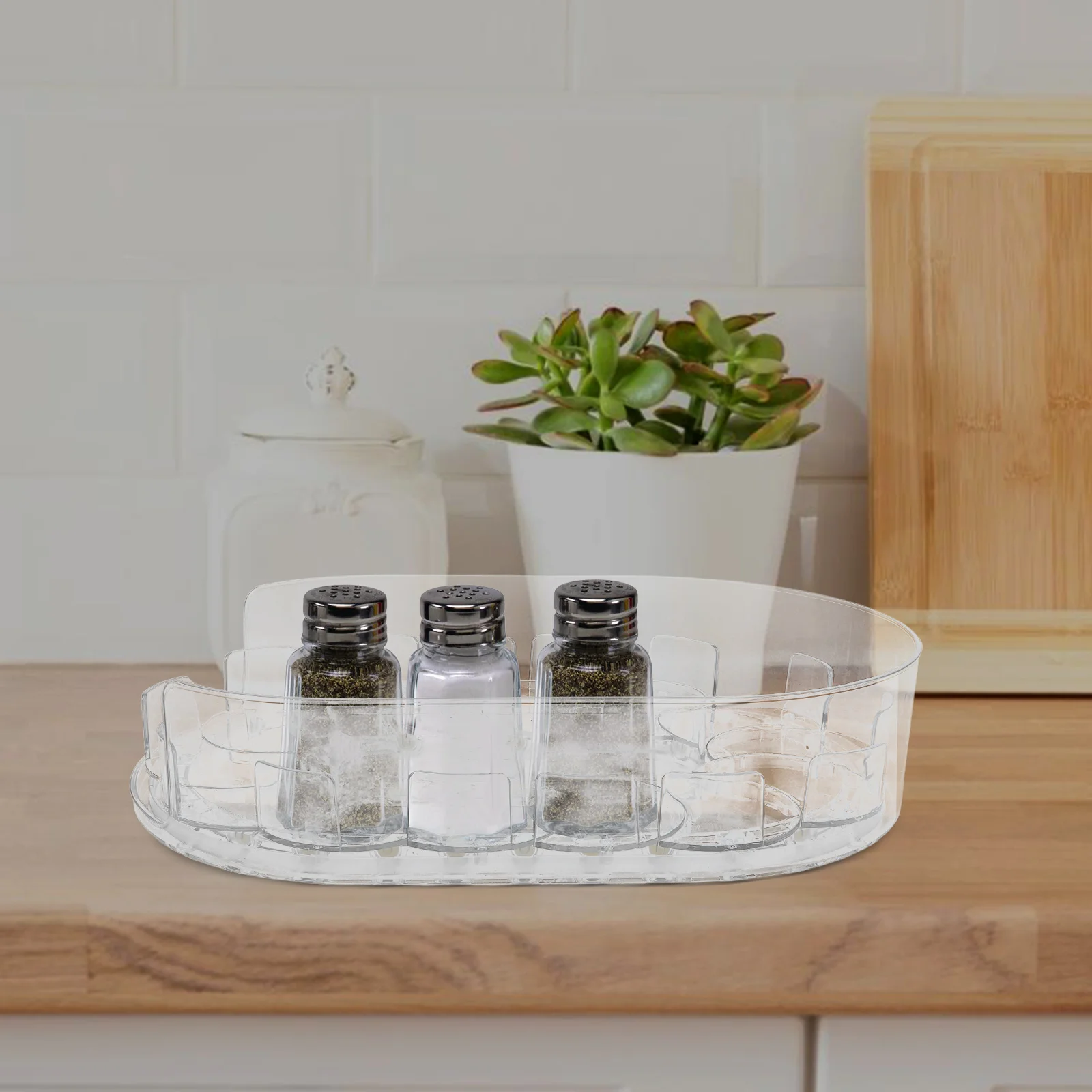 

Condiment Rotating Storage Tray Refrigerator Plastic Fridge Turntable Organizer