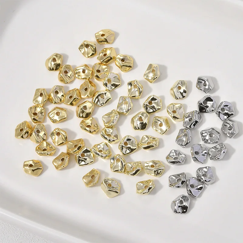 

5 Pieces of Copper-plated Irregular Shaped Beads Accessories Diy Pearl Bracelet Necklace Jewelry Making Materials Wholesale