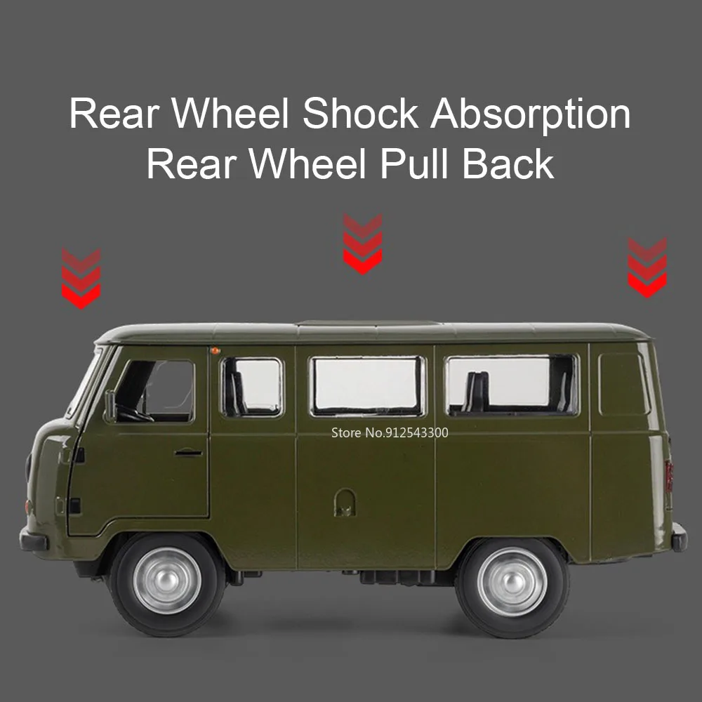 حجم كبير 1:18 UAZ المسافر سيارة لعبة مجسمة معدنية دييكاست التراجع نماذج ضوء الصوت محاكاة RV الديكور الأولاد يعرض
