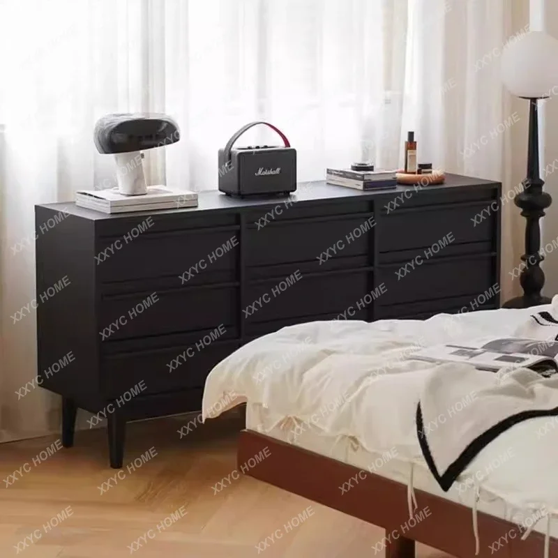 

HHSolid Wood Nine Chest Bedroom Bedside Cabinet Hotel Decorative Entrance Cabinet